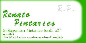 renato pintarics business card